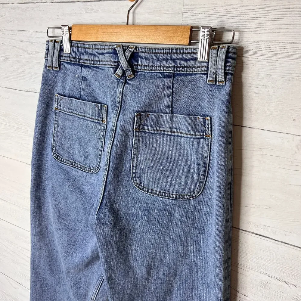 Paris Atelier & Other Stories Jeans Womens Size 29 Patch Pockets Wide Leg